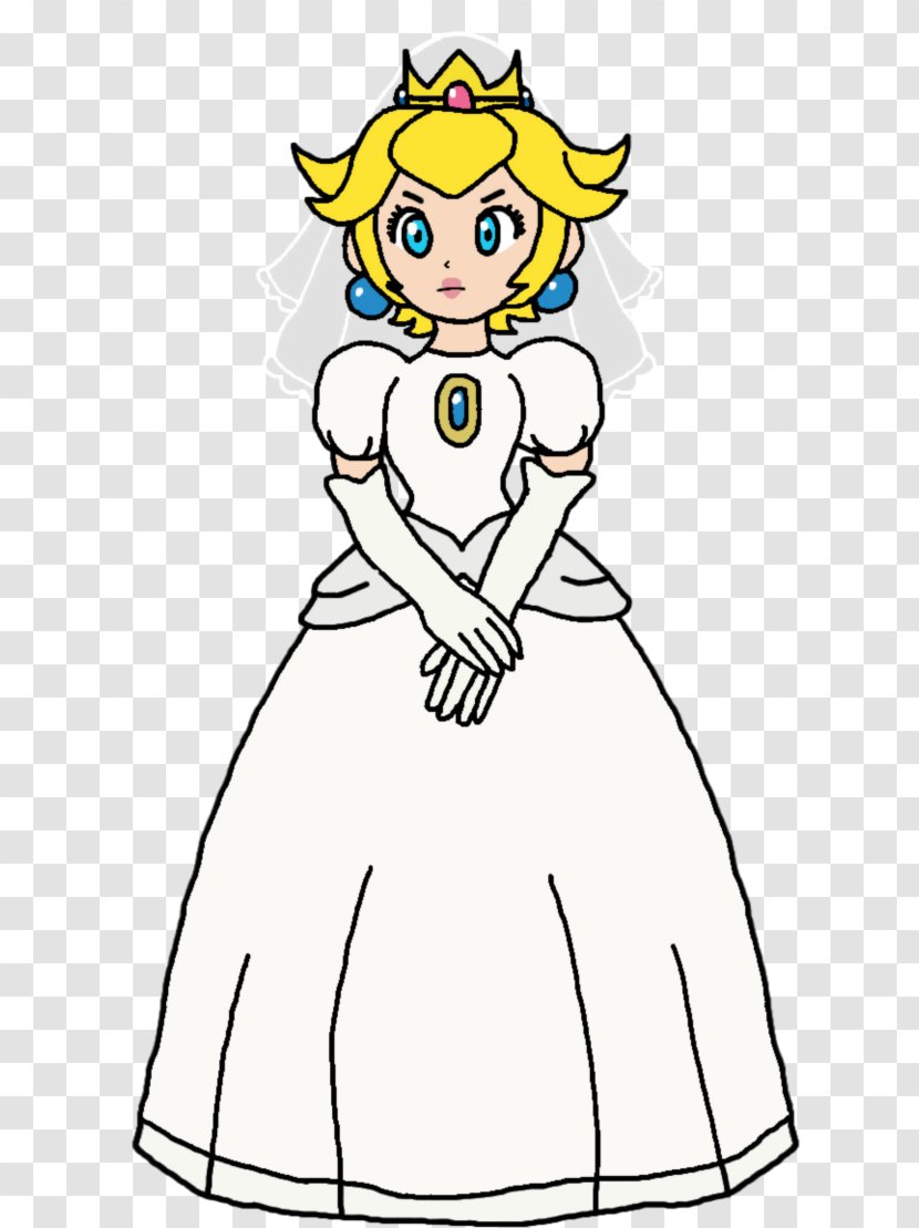 Princess Peach Dress Drawing Art Clip - Wedding - Cartoon Transparent PNG