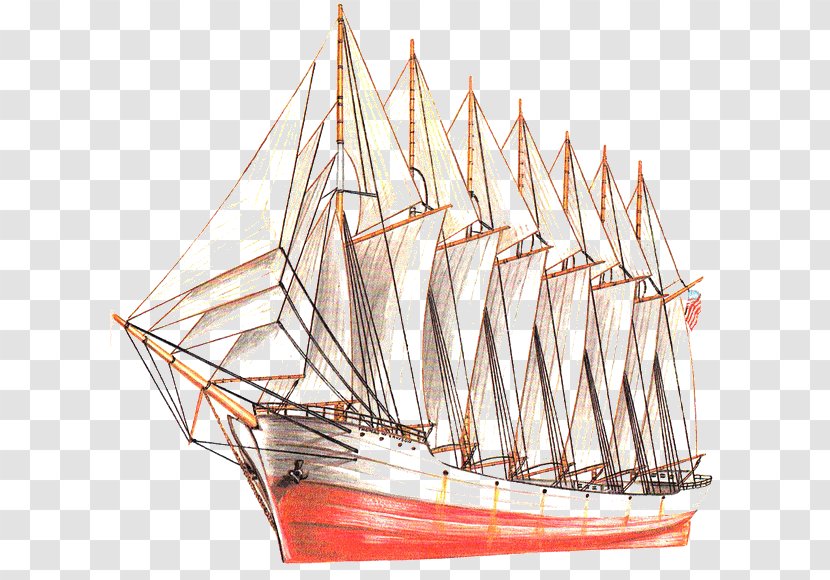 Sail Brigantine Ship Barque - Galiot Transparent PNG