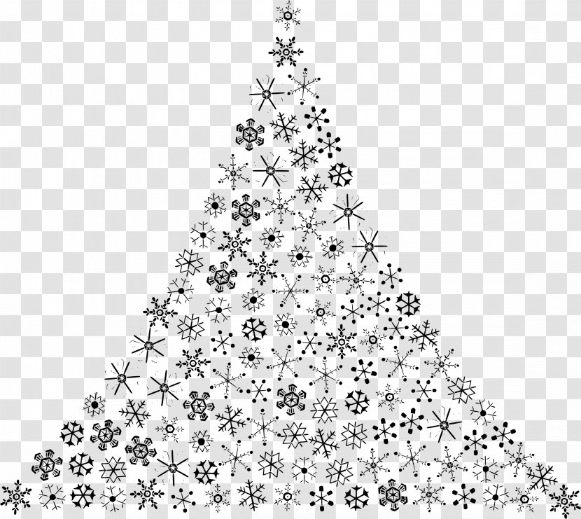 Snowflake Christmas Tree Clip Art - Decor - Abstract Detail X-mas Transparent PNG