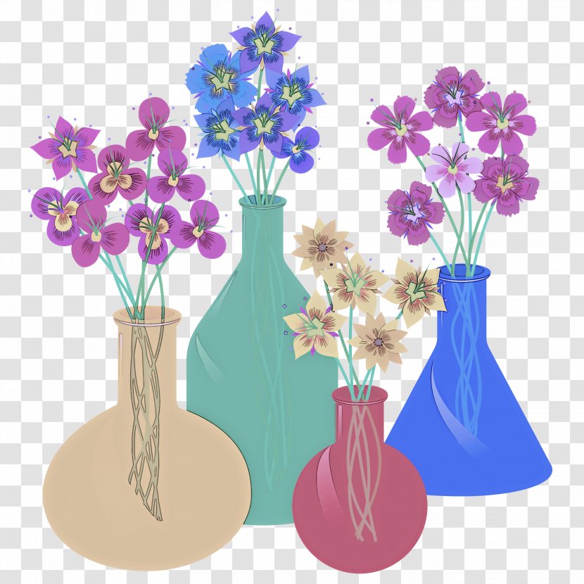Vase Violet Purple Flower Lilac - Plant - Flowerpot Artifact Transparent PNG