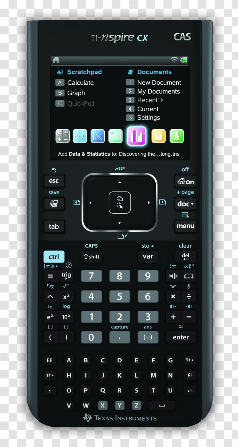 TI-Nspire Series Graphing Calculator Computer Algebra System Texas Instruments CX CAS - Portable Communications Device Transparent PNG