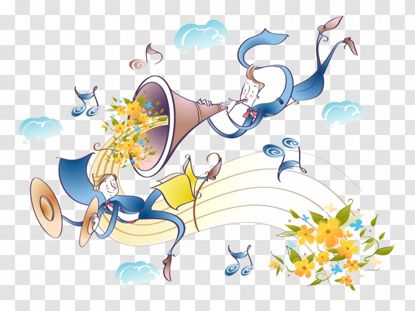 Musical Instrument Cartoon Wallpaper - Frame - Trumpet Transparent PNG