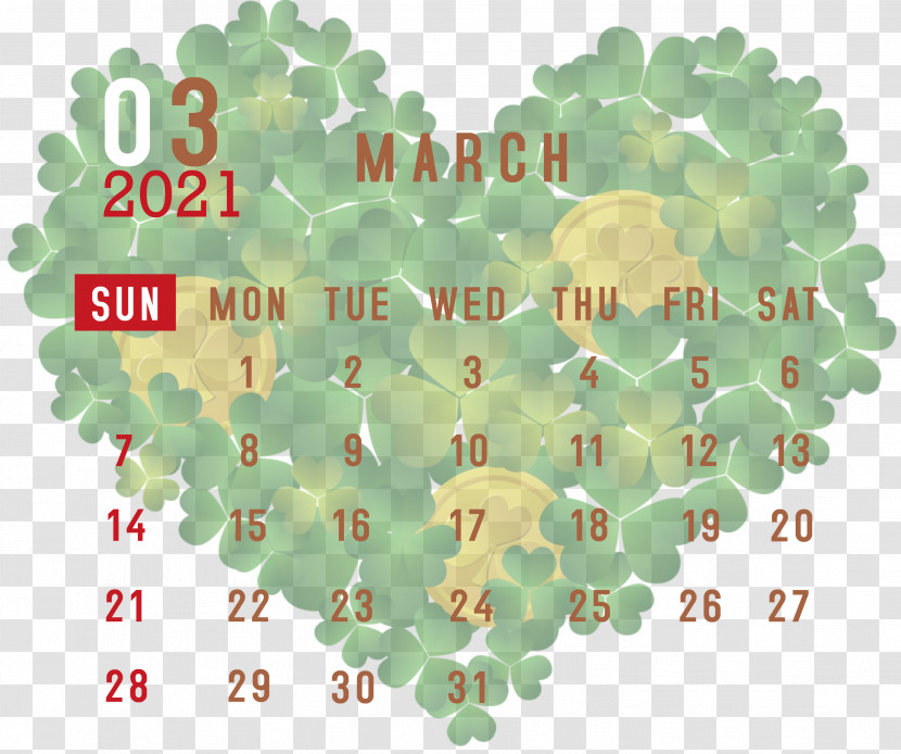 March 2021 Printable Calendar March 2021 Calendar 2021 Calendar Transparent PNG