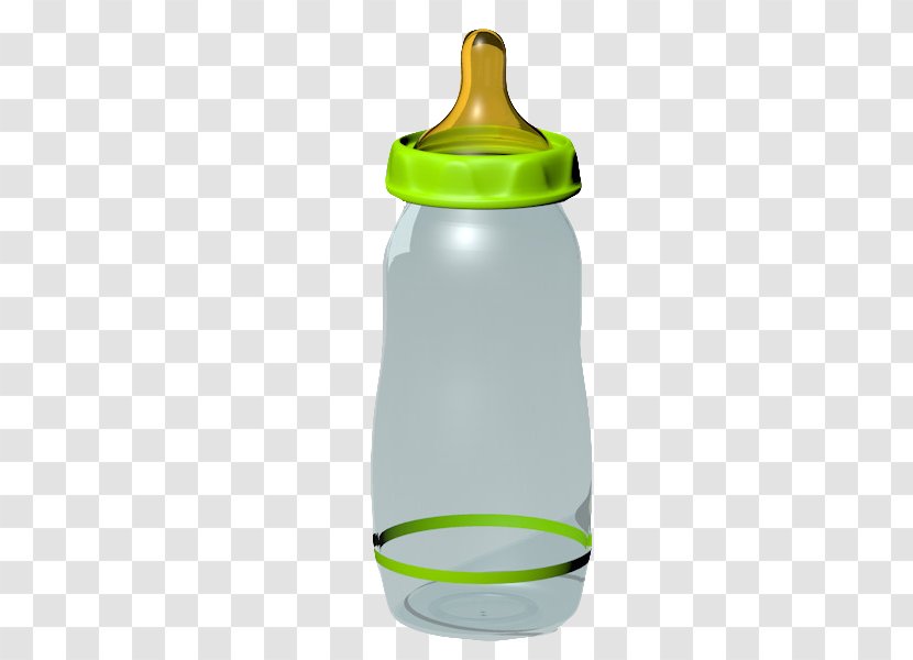 Baby Bottle Green - Tableware Transparent PNG