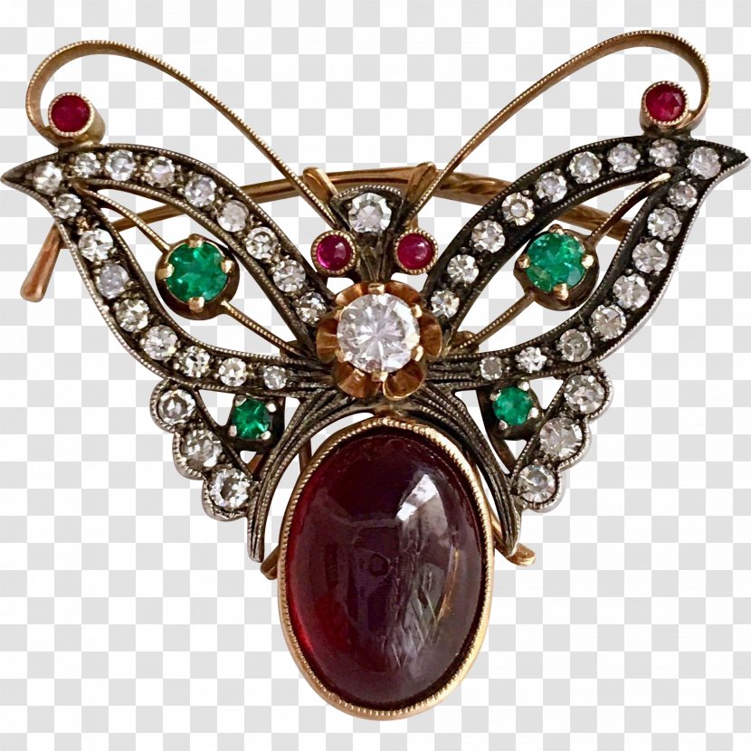 Emerald Jewellery Brooch Gemstone Garnet - Engagement Ring Transparent PNG
