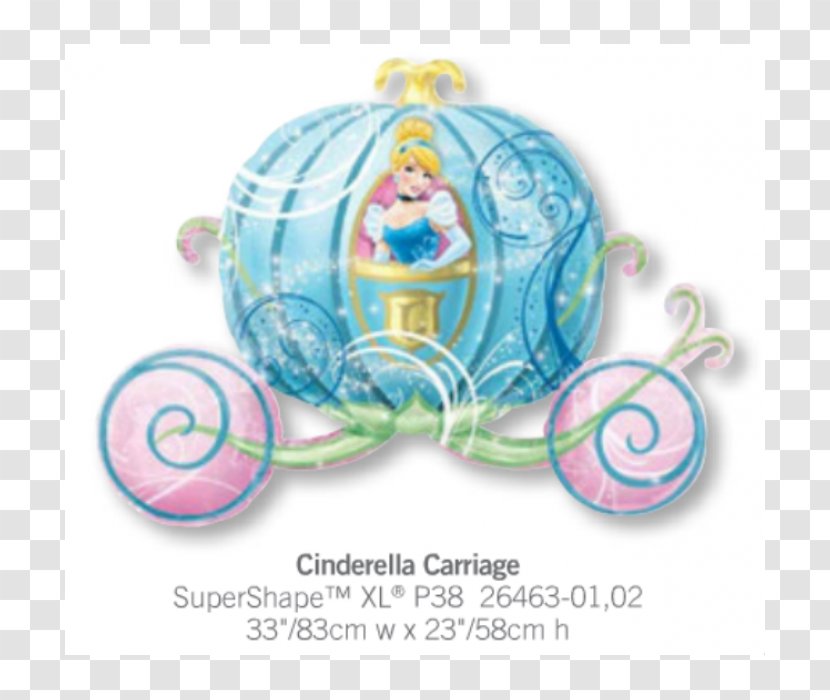 Carriage Balloon Cinderella Birthday Disney Princess - Gas Number Transparent PNG