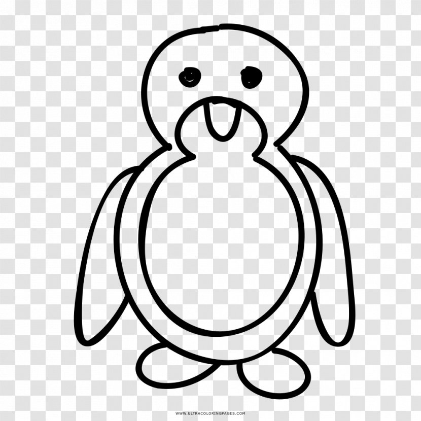 Penguin Black And White Drawing Coloring Book - Neck Transparent PNG