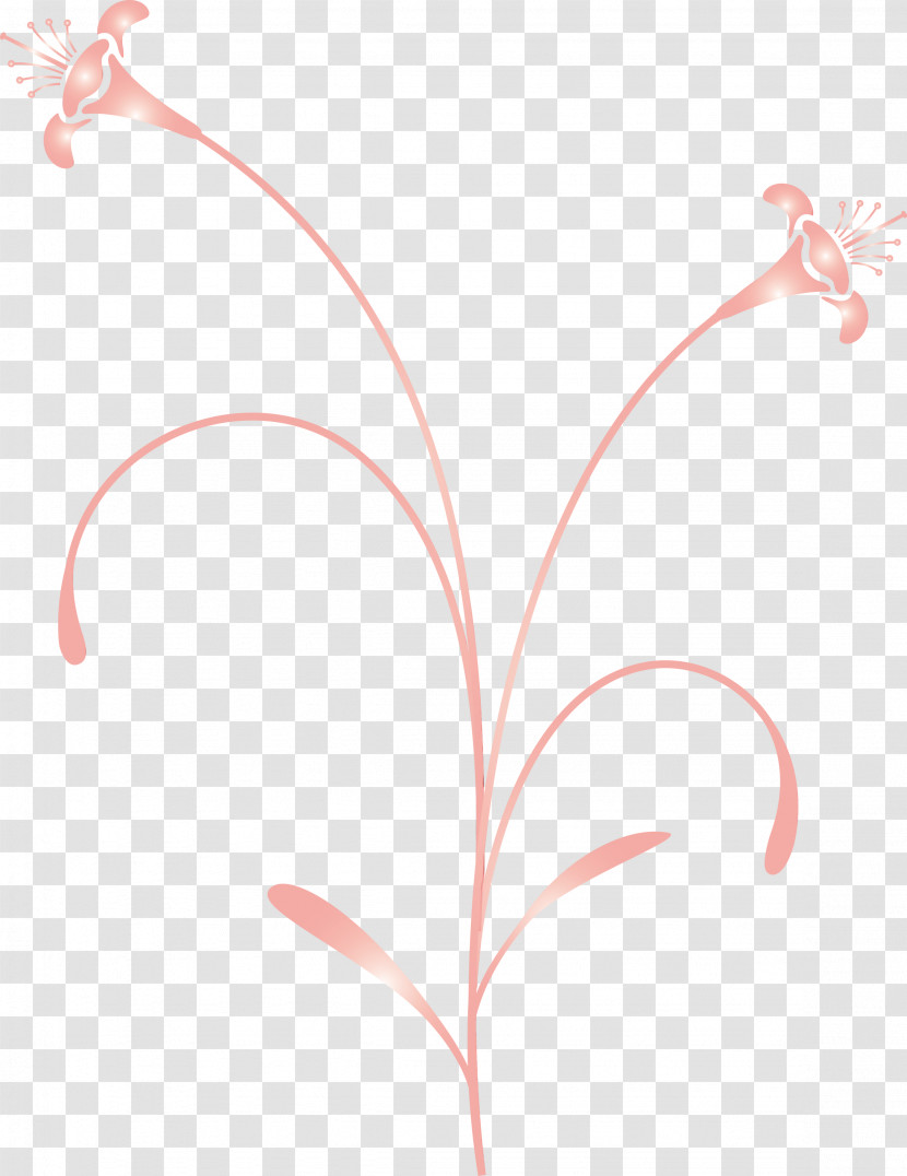 Leaf Pink Plant Line Flower Transparent PNG