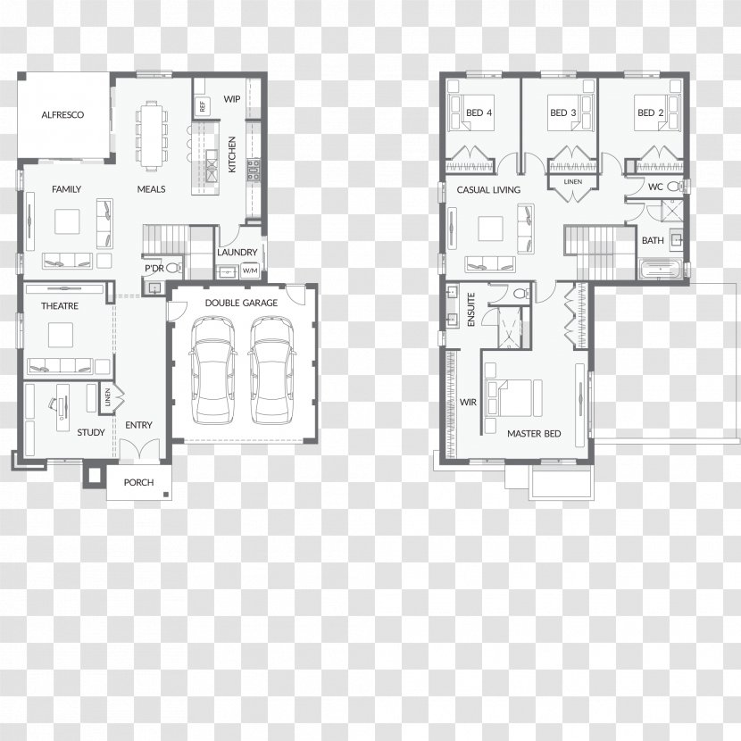 Floor Plan Furniture Technical Drawing - Artwork - Design Transparent PNG