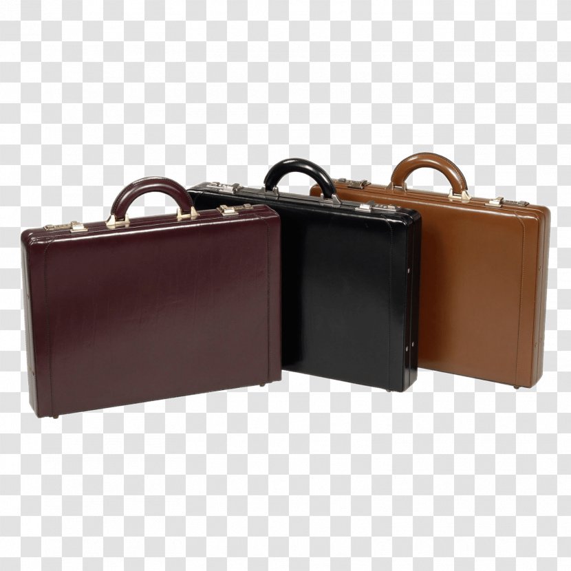 Briefcase Leather Handbag - Cognac Transparent PNG