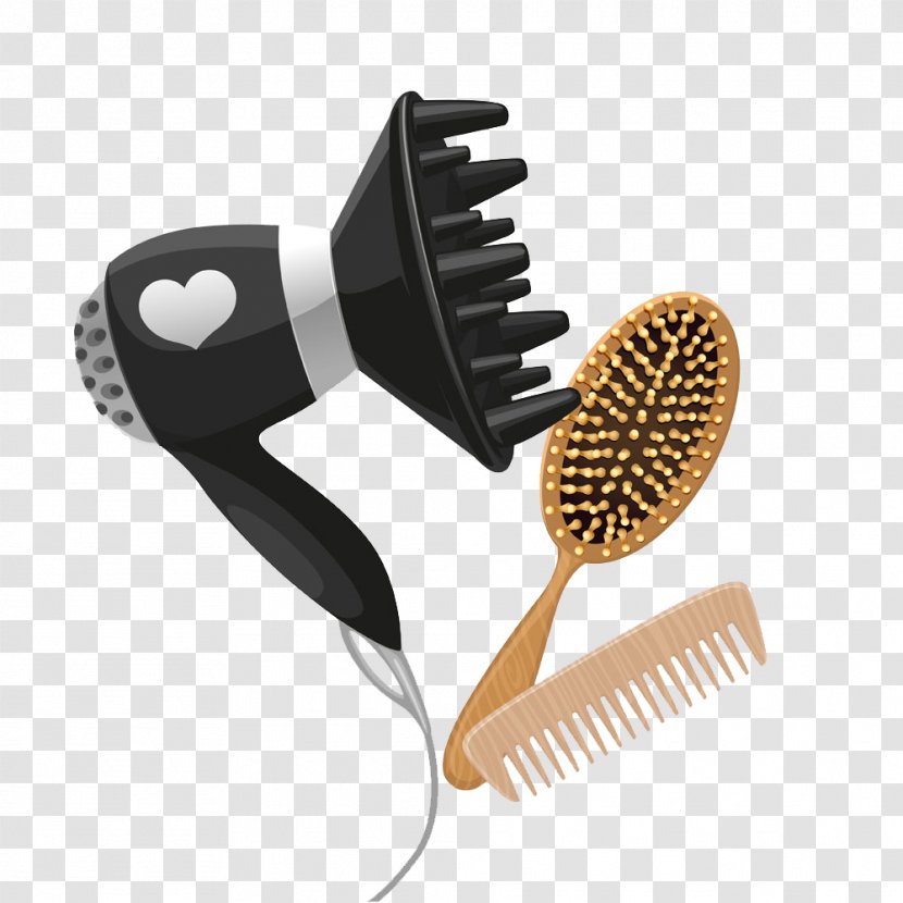 Comb Hair Dryer Diffuser Illustration - Hairdressing Supplies Transparent PNG