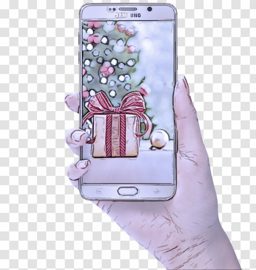 Pink Mobile Phone Case Gadget Technology - Smartphone Communication Device Transparent PNG