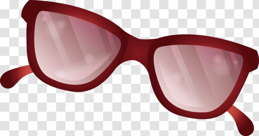 Goggles Sunglasses Red - Vector Transparent PNG