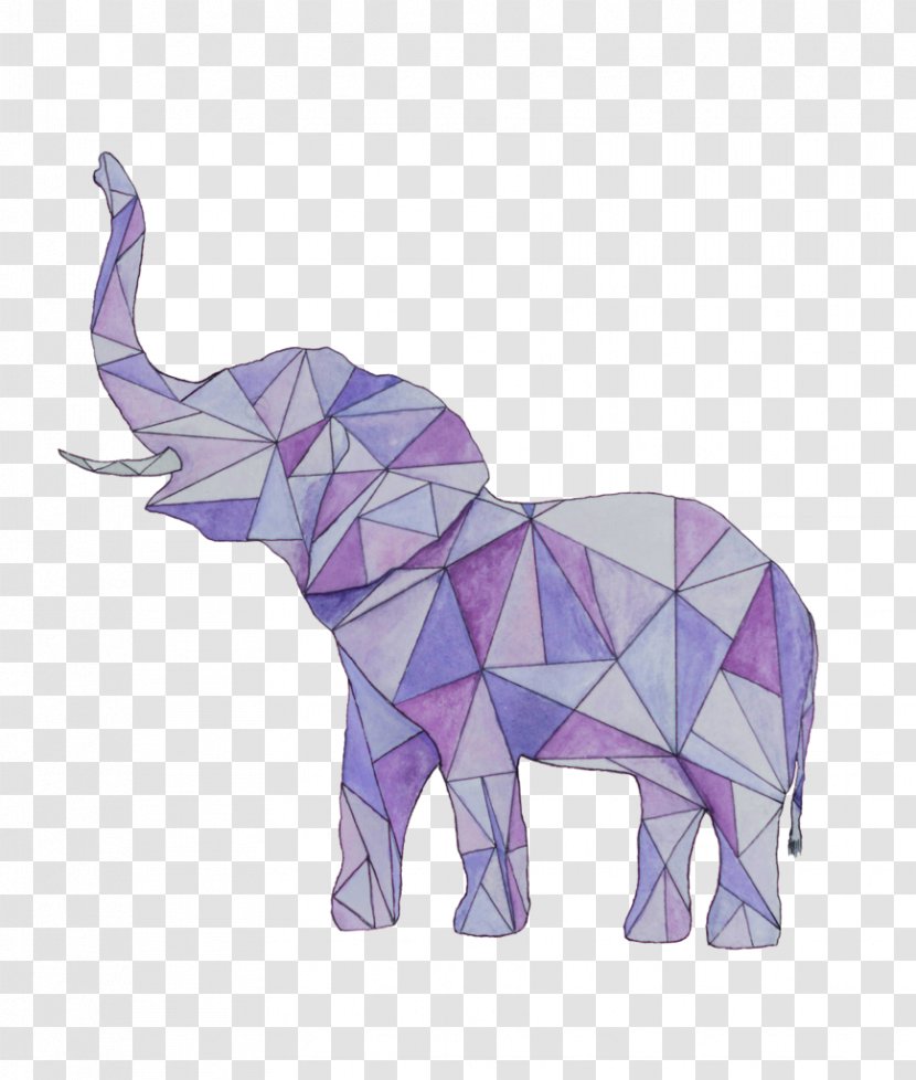 Elephant Geometry Tattoo Shape Line - Fauna - Watercolor Animals Transparent PNG