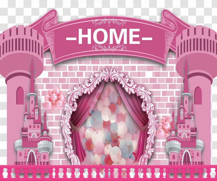 Pink Cartoon Download - Animation - Fantasy Fairy Tale Castle Creative Background Transparent PNG
