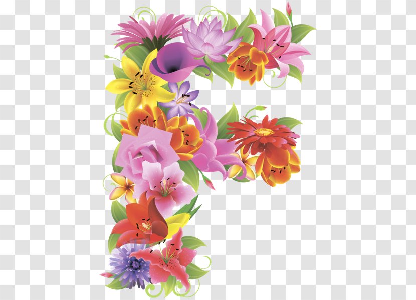 Floral Design Cut Flowers Alphabet - Flower Transparent PNG