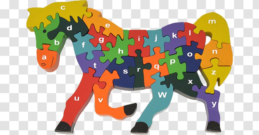 Horse Jigsaw Puzzles Alphabet Toy - Letter - Wooden Baby Toys Transparent PNG