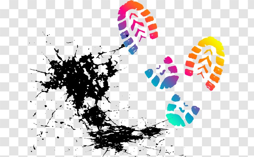 Shoe Footprint Converse Sneakers Clip Art - Color - Creative Footprints Transparent PNG