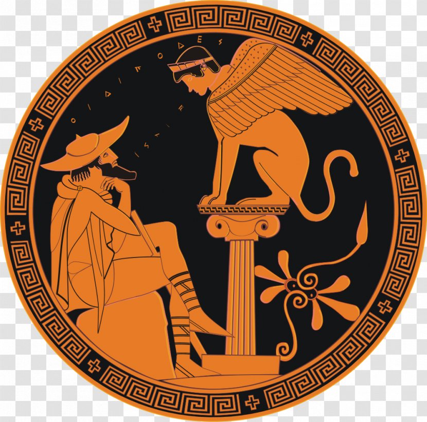 Oedipus And The Sphinx Rex Thebes Explaining Enigma Of - Mythology - Antioedipus Transparent PNG