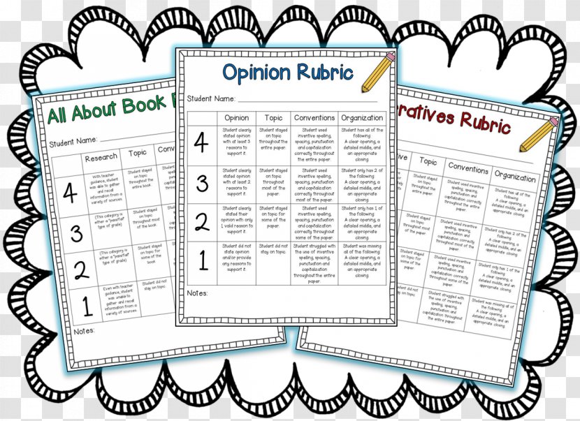Rubric First Grade Essay Second Writing - School Transparent PNG