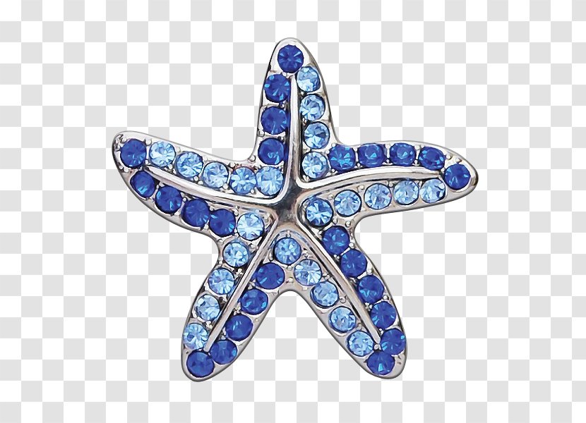 Sapphire Body Jewellery Starfish Brooch - Cobalt Blue Transparent PNG