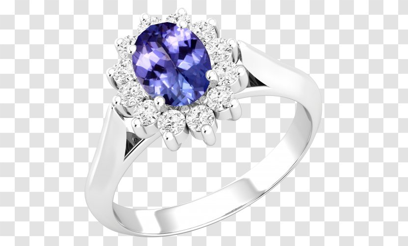 Sapphire Diamond Wedding Ring Tanzanite - Golden. Beautiful Transparent PNG