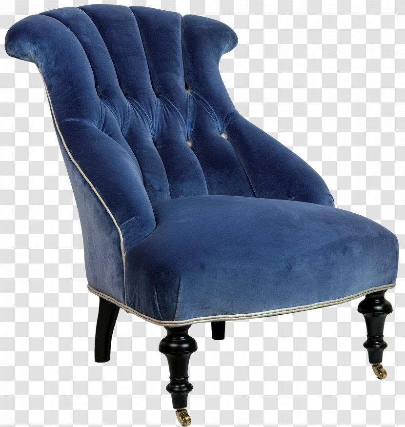 Wing Chair Furniture Couch Interior Design Services - Cobalt Blue Transparent PNG