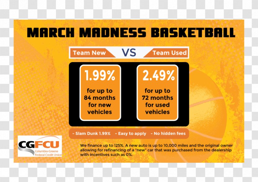 Air Force Federal Credit Union Columbia-Greene Loan Cooperative Bank - Yellow - Basketball Madness Flyer Transparent PNG