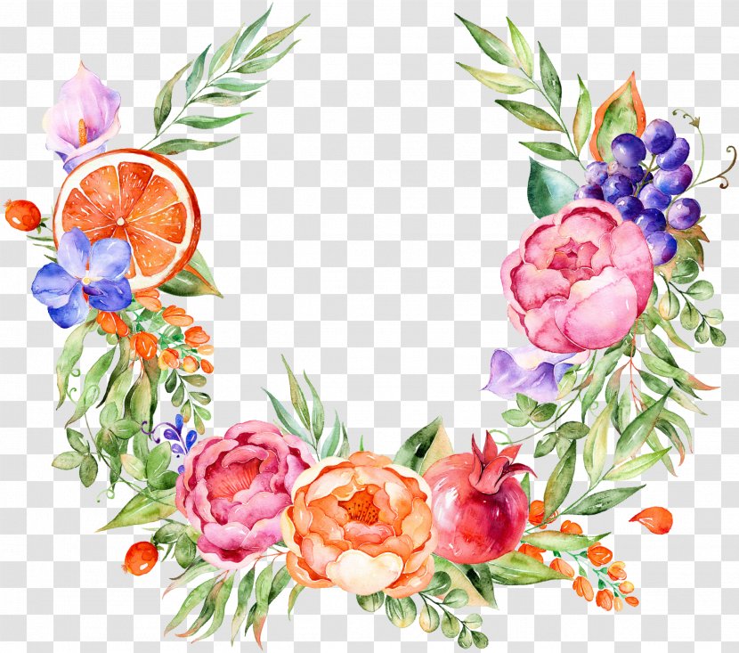 Floral Design Watercolor Painting Grape Flower - Cut Flowers - Decoration Transparent PNG