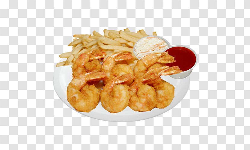 Fast Food French Fries Onion Ring Fried Shrimp - Shrimps Transparent PNG