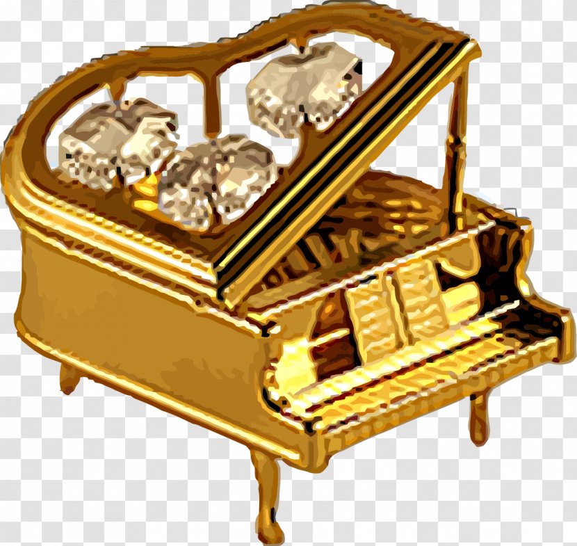 Piano Musical Instrument Wind Chinoiserie - Photography - Vector Gold Transparent PNG