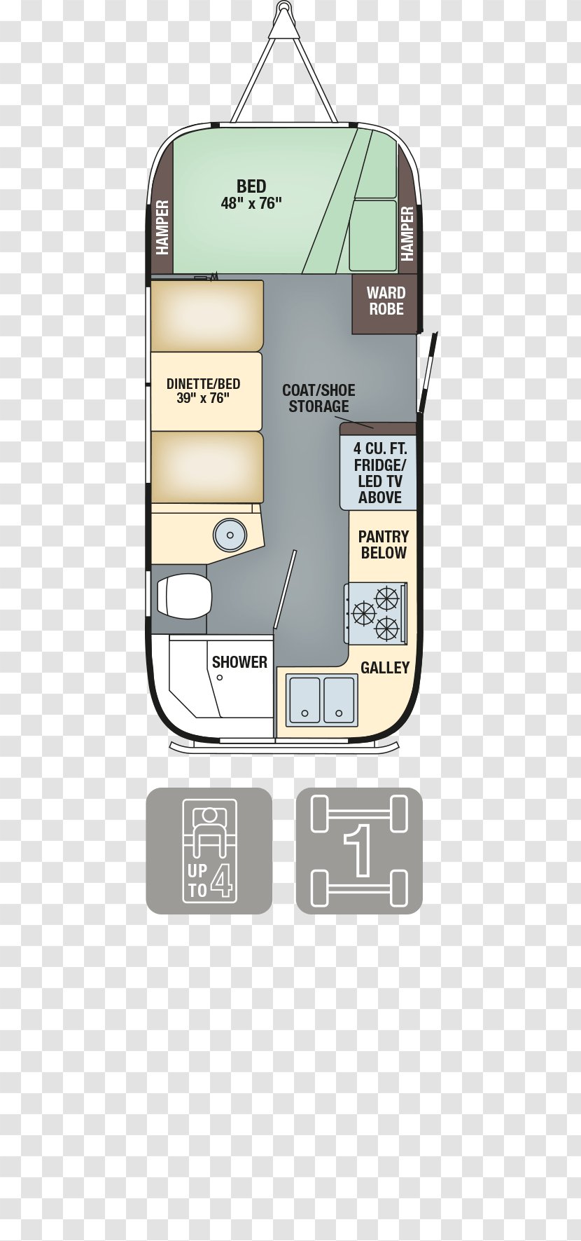Floor Plan Airstream Campervans Caravan Vehicle - Battery Furnace Transparent PNG
