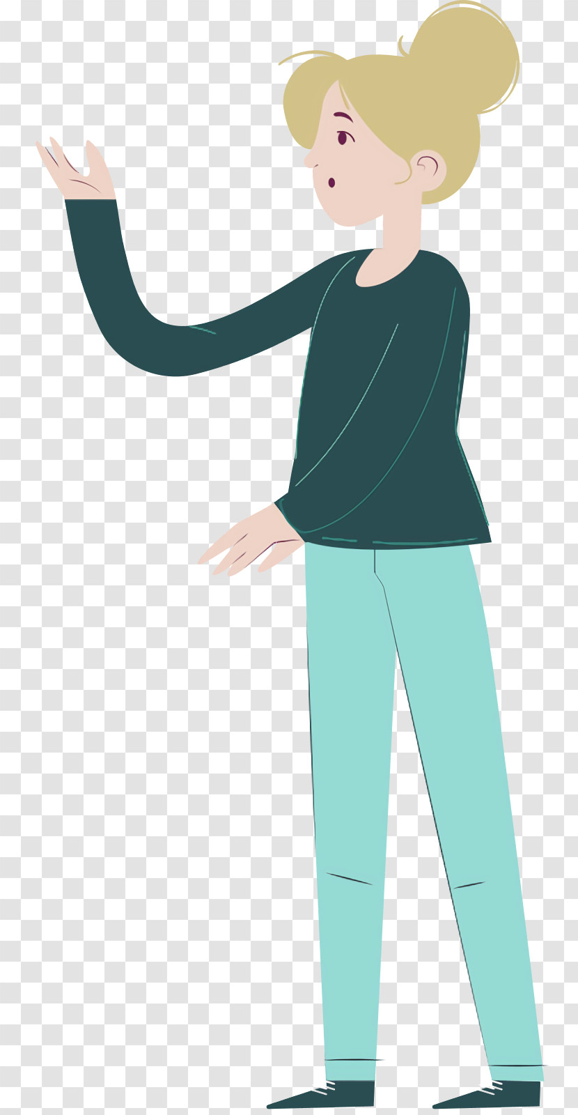 Clothing Cartoon Teal Male Happiness Transparent PNG