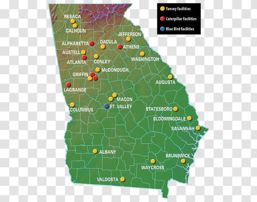 Caterpillar Inc. Map LaGrange Location Blue Bird Corporation - Land Lot Transparent PNG