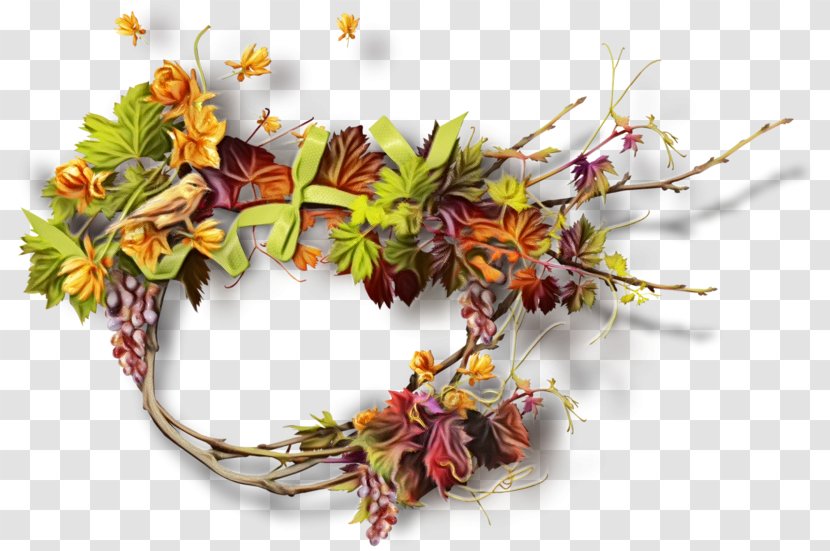 Watercolor Flower Wreath - Plant - Wildflower Twig Transparent PNG