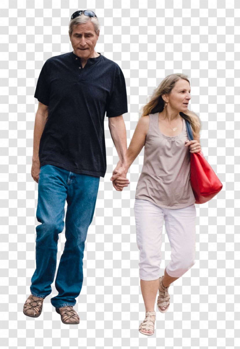Walking T-shirt - Roller Skating - Couples Transparent PNG