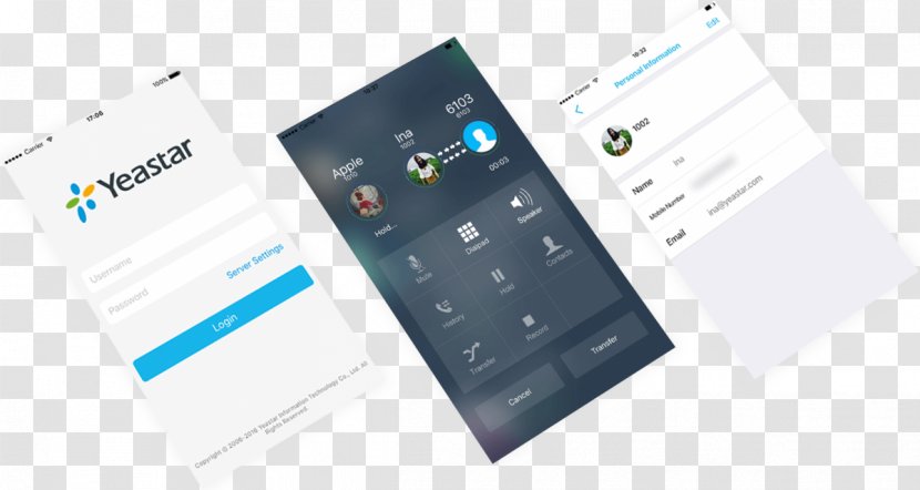 Smartphone Yeastar IP PBX Telephone Voice Over - Heart - Mobile Client Transparent PNG