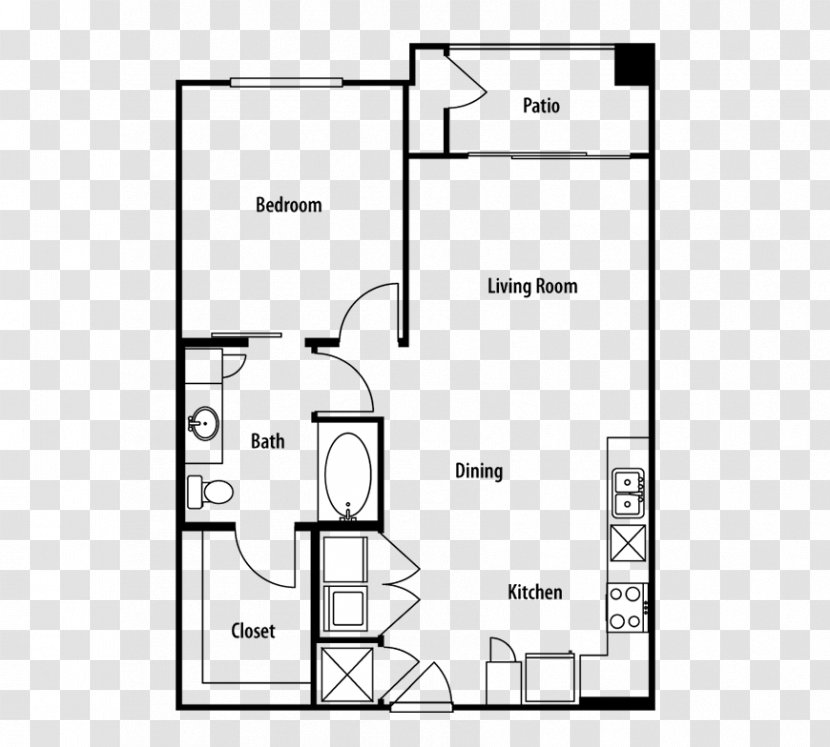 Floor Plan Atlanta House Gables Emory Point Apartment - Diagram Transparent PNG