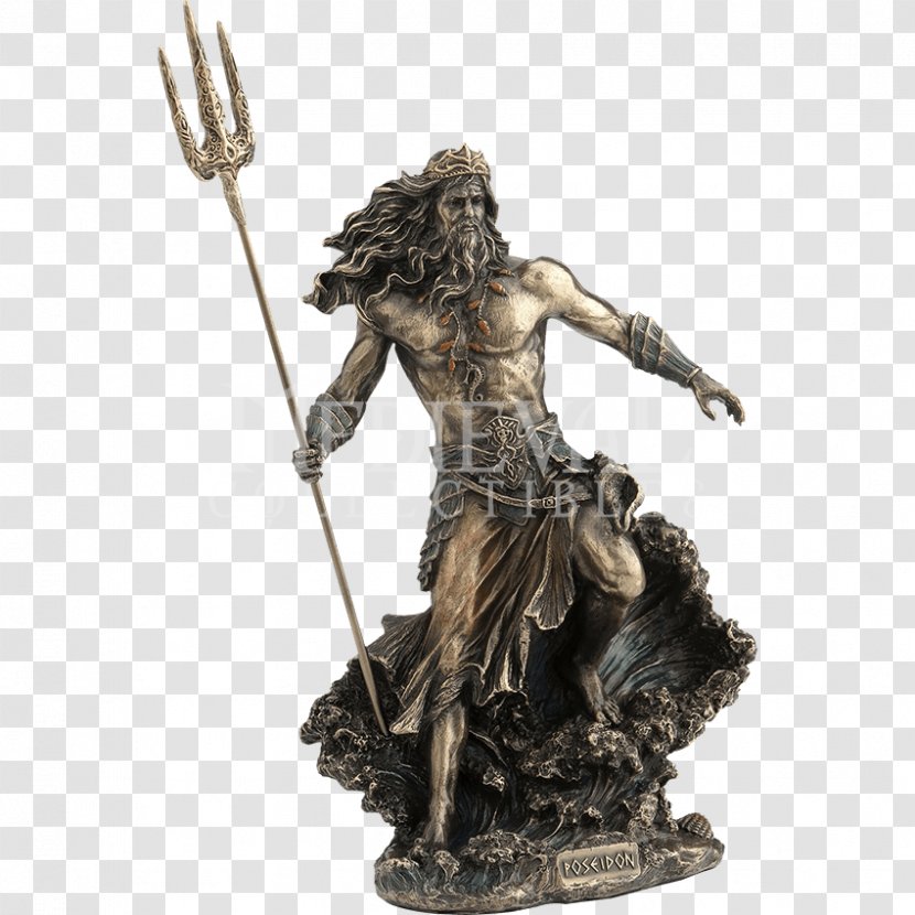 Poseidon King Neptune Statue Sculpture Greek Mythology - Goddess Transparent PNG