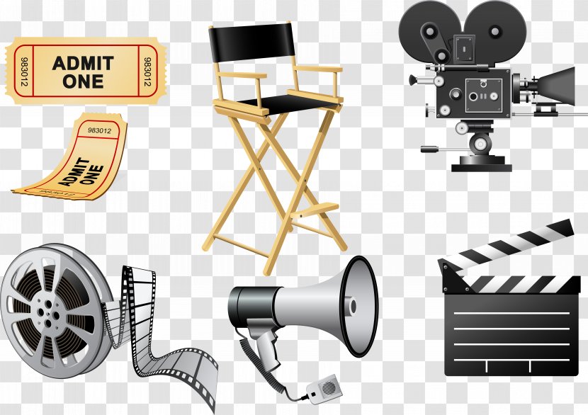 Film Cinema Clapperboard Royalty-free - Director S Chair - Reel Transparent PNG