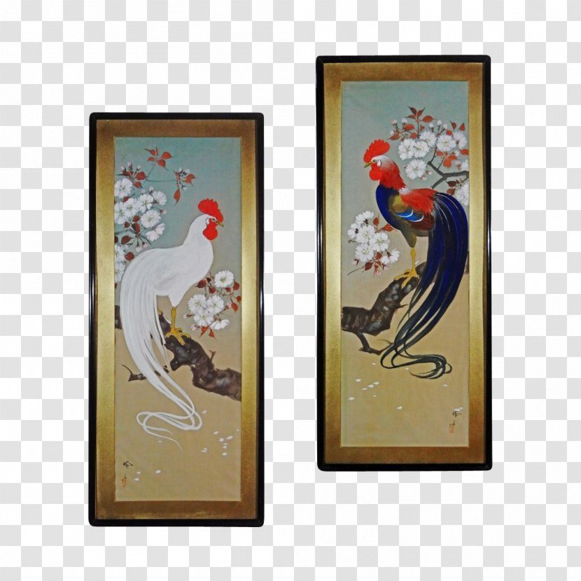 Painting Rooster Signed Japanese Art - Hen Transparent PNG