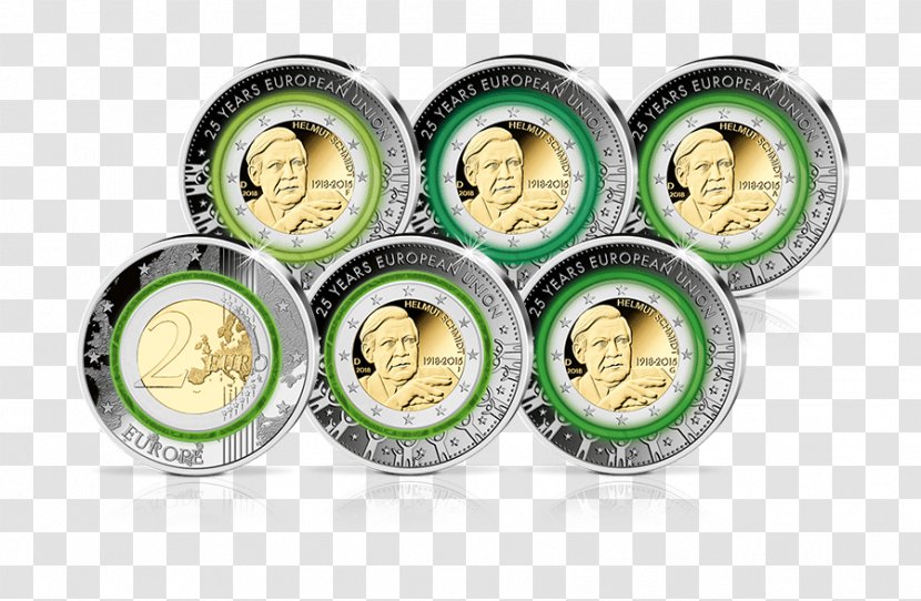 Germany 2 Euro Coin Coins - Body Jewelry - Helmut Schmidt Transparent PNG