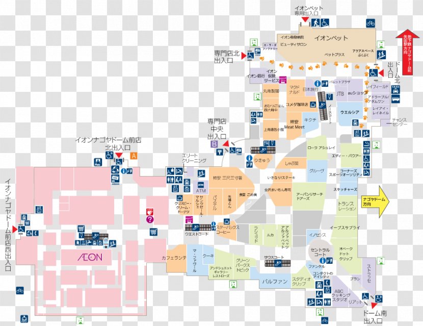 Aeon Mall Nagoya Dome Mae Osaka City Tokyo Kyocera - Diagram - Map Transparent PNG