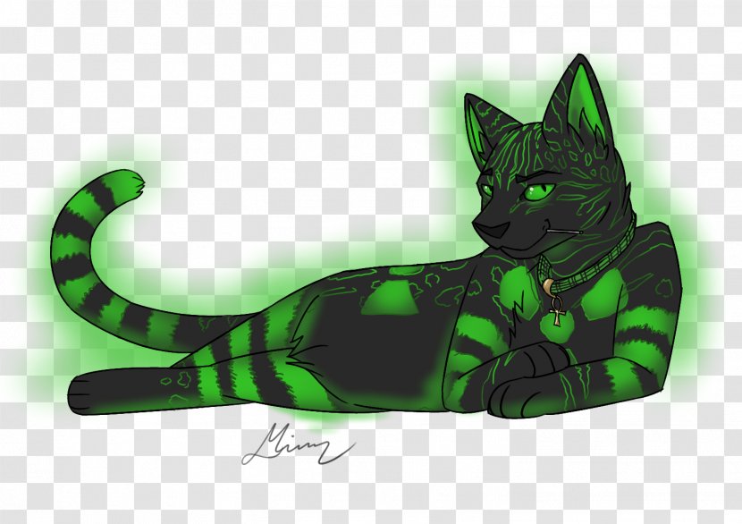 Tabby Cat Black Whiskers Tail - Green Transparent PNG