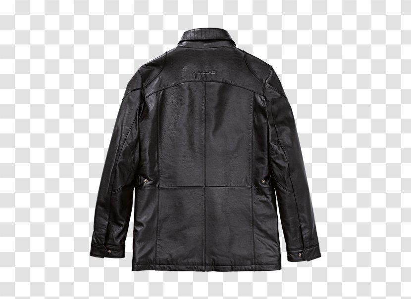 Leather Jacket Coat Pocket Flight - Black Transparent PNG