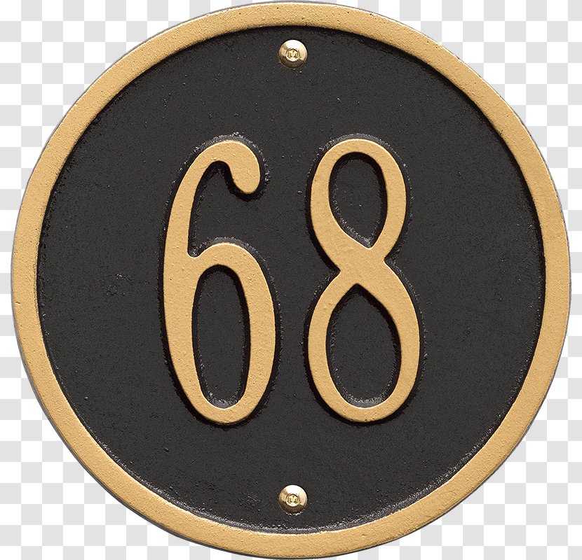 Commemorative Plaque Number House Wall Bronze - Gold Transparent PNG