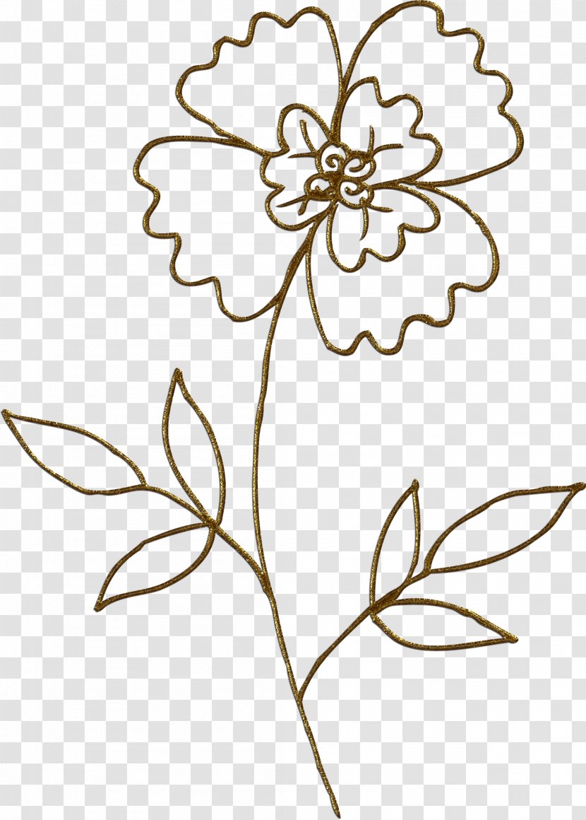 Cut Flowers Gold Clip Art - Flower Transparent PNG