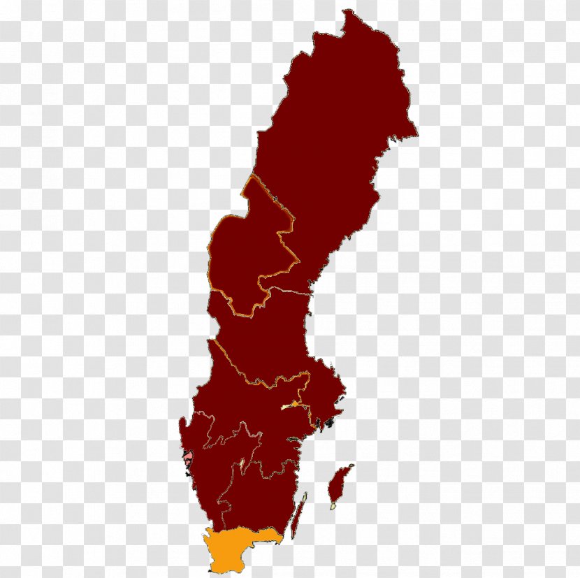 Flag Of Sweden Blank Map Border - Royaltyfree - Scania Transparent PNG