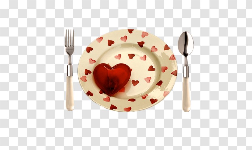 Heart Love Letter Romance Kiss - Plate - Restaurant Food Item Transparent PNG