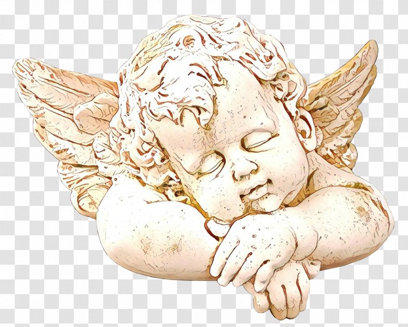 Angel Face Head Forehead Statue - Cupid Sculpture Transparent PNG